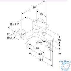 Смеситель для ванны Kludi X1 326910575 (хром)