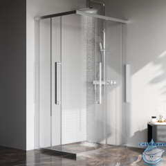 Душевое ограждение AM.PM Func 120x90 W84G-403-12090-MТ профиль хром, стекло прозрачное (без поддона)