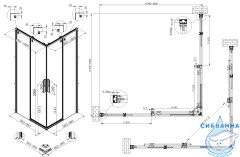 Душевое ограждение Vincea Ultima 100x100 профиль хром, стекло прозрачное VSS-7UL1010CL