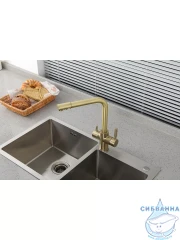 Смеситель кухни Frap F4352-3 (золотой сатин)