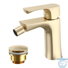 Смеситель для биде Lemark Ursus LM7208BG (с донным клапаном) (брашированное золото)