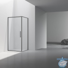 Душевое ограждение Vincea Slim 100x90 профиль вороненая сталь, стекло прозрачное VSR-4SLP9010CLGM