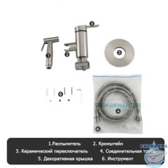 Встраиваемый смеситель с гигиеническим душем Gappo G7299-30 (сатин)