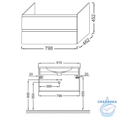 Тумба под раковину acob Delafon Madeleine 80 см черный матовый EB2053-J53