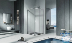 Душевое ограждение Bas Cofe CR-100-C-CH профиль хром, стекло прозрачное (без поддона)