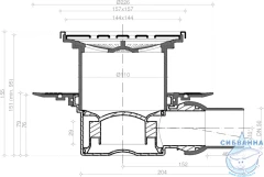 Дренажный трап для душа Pestan Confluo Standard 13000073