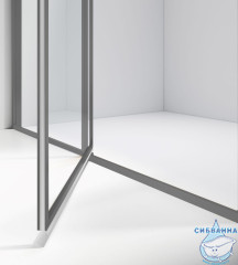 Душевое ограждение Vincea Слим 100x90 профиль вороненая сталь, стекло прозрачное VSR-4SLP9010CLGM