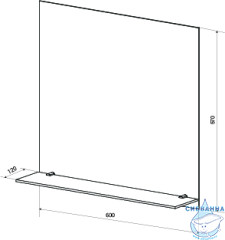 Зеркало 1Marka Уют 60 с полочкой