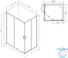 Душевое ограждение AM.PM Gem W90G-404-100280-MT 100x80 профиль хром, стекло прозрачное (без поддона)