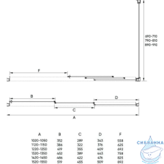 Боковая стенка Veconi Rovingo 70 профиль хром, стекло прозрачное KP09-70-01-C5