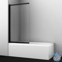 Шторка для ванны Wasserkraft Dill 61S 40-80x140 61S02-80 профиль черный, стекло прозрачное