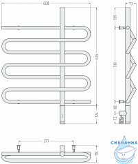 Полотенцесушитель электрический Сунержа Эпатаж 60х80 (с возможностью скрытого подключения, подключение (хром)