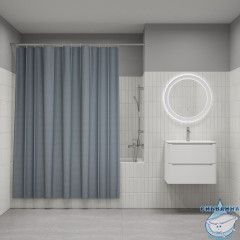 Штора для ванной, 200х180 см, Полиэстер, серый, IDDIS, DW03P18i11