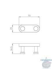 Крючок Raglo R300.052.03 (сатин золотой)