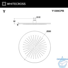 Верхний душ WHITECROSS D=30 см Y1300CPB (брашированная медь)