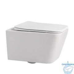 Унитаз подвесной безободковый Abber Rechteck AC1201MW с сиденьем Soft Close (микролифт) (белый матовый)