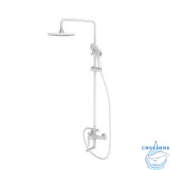 Смеситель с верхним душем и изливом, белый матовый, Ray, IDDIS, RAYWT3Fi06