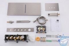 Душевая система ABBER Rund AF8753SP скрытого монтажа с изливом, термостат, сатин