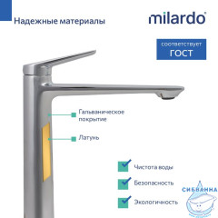 Смеситель для раковины Milardo Лип LEASB01M01 (без донного клапана) (хром)
