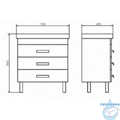 Тумба Comforty Никосия 70 дуб белый с раковиной Comforty 70 00-00005793