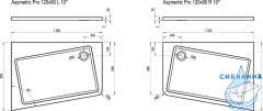 Душевой поддон Ravak Asymetric Pro 10° 120x90 L XA25G70101L