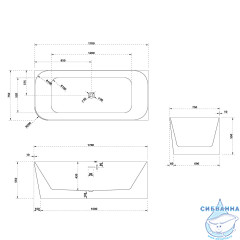 Ванна из искусственного камня ABBER Stein 170x75 AS9621-1.7 R