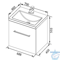Тумба под раковину Aquanet Порто 70 белый 241747
