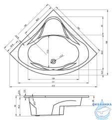 Акриловая ванна Riho Neo 150x150 с каркасом