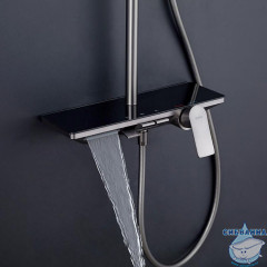 Душевая система Gappo G2496-19 330 1 режим (оружейная сталь)
