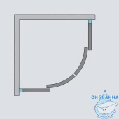 Душевое ограждение Radaway Premium Plus A 1900 90x90 профиль хром, стекло прозрачное 30403-01-01N (без поддона)