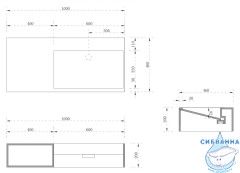Тумба с раковиной ABBER Stein AS2640-1.0 L подвесная, белая матовая