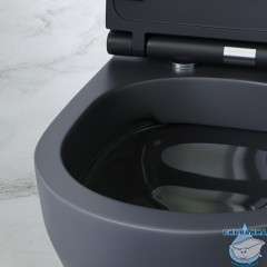 Унитаз подвесной безободковый AM.PM Spirit V2.0 C701700MBSC с сиденьем Soft Close (микролифт)