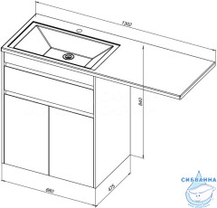Тумба Aquanet Токио 68 236916 L белый глянец с раковиной Даллас 130