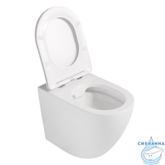 Унитаз приставной безободковый Abber Bequem AC1111 с сиденьем Soft Close (микролифт) (белый)