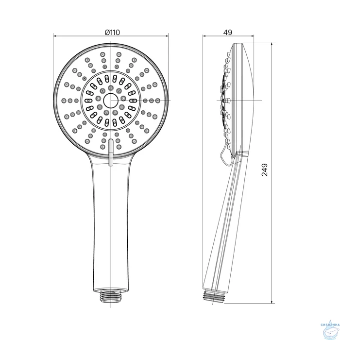Лейка для душа Milardo Ideal Spa ILS5FCRM18 5 режимов (хром)
