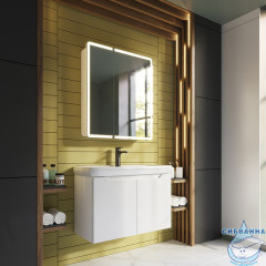 Тумба Dreja Q Plus (D) 55 белый глянец с раковиной Dreja Q 60