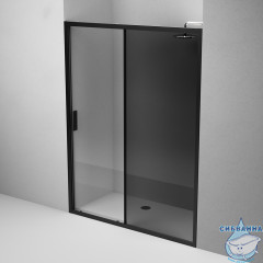 Дверь в нишу AM.PM Gem W90G-150-1-195BG 150 см профиль черный, стекло тонированное