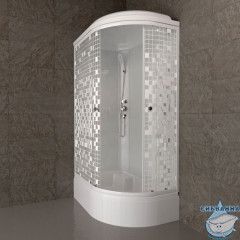 Душевая кабина Тритон Коралл L 120х80 В профиль белый, стело мозайка Щ0000061819