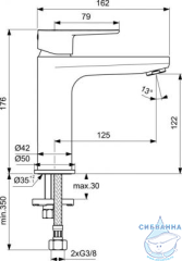 Смеситель для раковины Ideal Standard Cerafine Model O BC554XG (без донного клапана) (черный матовый)