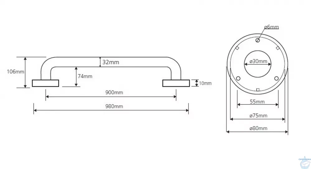 Поручень Bemeta Help 301100902