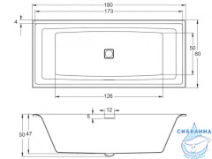 Акриловая ванна Riho Still Square Fall 180X80 BR01C0500000000