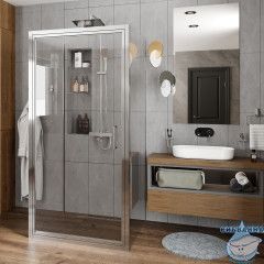 Душевое ограждение Wasserkraft Salm 90x90 профиль хром, стекло прозрачный 27I43 (без поддона)