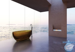 Ванна из полиэфирной смолы ABBER Kristall 170х75 AT9703Vesuvian оливковая