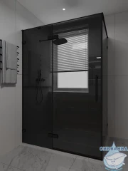 Душевое ограждение Veconi Алассио 120x100 профиль черный, стекло черное AL-SP-120100-00-BB-C4 (без поддона)
