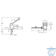 Смеситель для раковины медецинский Jacob Delafon July E16024-4-CP (с донным клапаном)