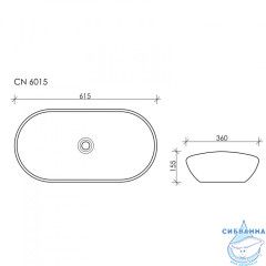  Раковина на столешницу 62 см Ceramicanova Element CN6015