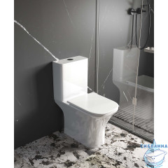 Унитаз напольный безободковый Aquatek Optima Square AQ4411-00 с бачком и сиденьем Soft Close (микролифт)