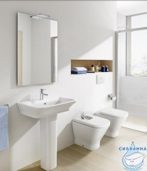 Унитаз приставной Roca The Gap 893109000 с кнопкой смыва и бачком, в комплекте c сиденьем Soft close (микролифт)