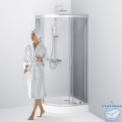 Душевое ограждение AM.PM Gem 90х90 W90G-401-090WT профиль хром, стекло прозрачное (без поддона) (без поддона)