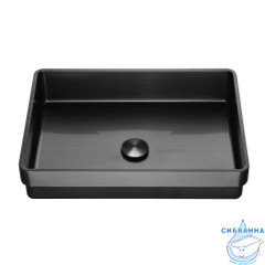 Раковина встраиваемая сверху ABBER Wasser Kreis AF2401MB черная матовая